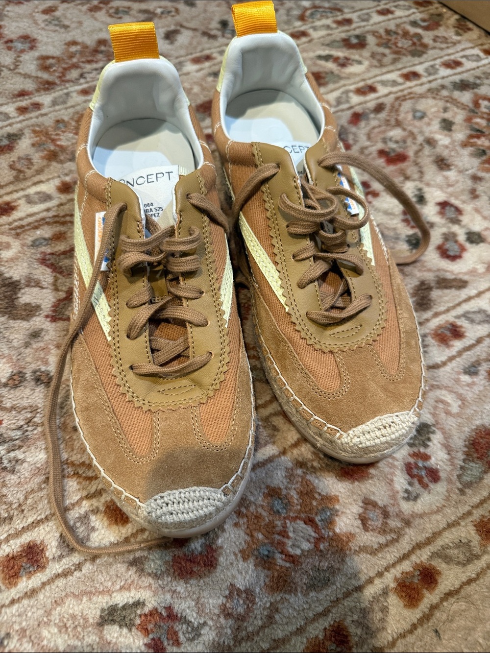 Oncept St Tropez Ginger Suede Casual Sneakers with Cream Trim